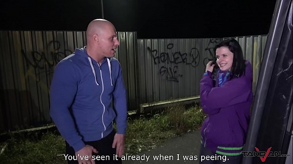 Skinny Amateur Babe is Screaming on a Massive Hammer in the Van