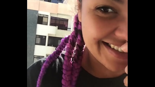 Woman shows off without clothes on the balcony to all the neighbors and when she sees that she is being watched, she masturbates out of excitement