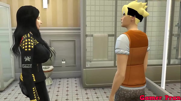 Group Sex Cap 6 Naruto and his Stepmother Hinata and Acquaintance Hanabi can't get out of the bathroom and end up having a meeting with their Neighbor