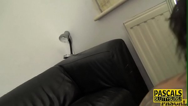 Mouth fucked chubby tattooed submissive