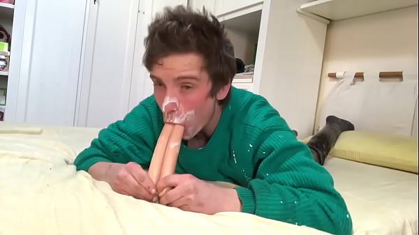 Fetish with sausage and cum