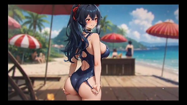 Bluring the walls [ROMANCE Hentai Game] Ep.7 EXHIB COUPLE at the BEACH !