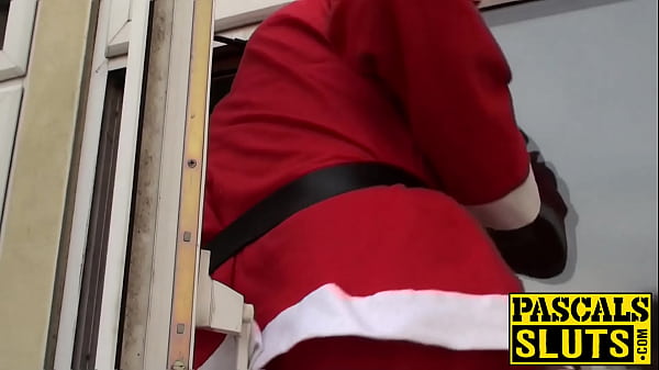 Chubby subslut Saskia Squirts slammed and fed with jizz