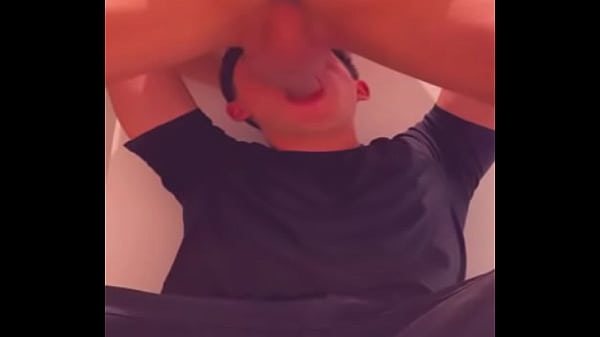 Young athletic man chokes me in the bathrooms of the rich cruising shopping center