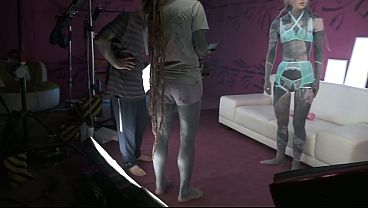 Behind the Scenes with Heavily Tattooed Skinny Girl Anuskatzz