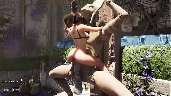 L'antico obelisco si risvegliò e cominciò a scopare attivamente Lara. Animazione di giochi hentai 3D