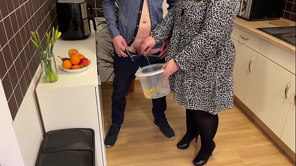 Sexy mother-in-law sucked my dick and bent over and started masturbating