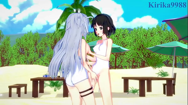 Miku Kohinata e Laura Bodewig giocano lesbica. - Symphogear e Infinite Stratos Hentai