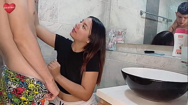 LATINA STEPMOTH GIVES ME A HANDJOB IN THE BATHROOM: my hot stepmom gives me a handjob in the bathroom of our house, WHEN NO ONE WAS IN IT, HOMEMADE SEX