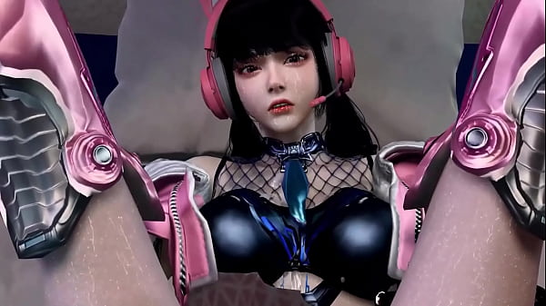 Una bella troia in cosplay in 3D che indossa lingerie sexy si fa scopare la figa bagnata così forte