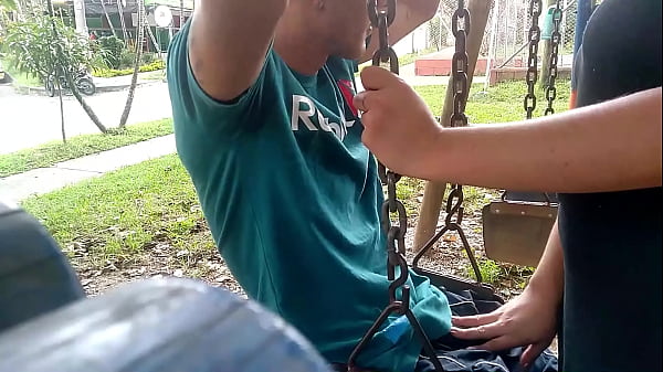 Perverted guy takes out his cock in a park SERIOUSLY! I sucked him and took out all his milk on my face and in my mouth, all the people who pass by the place stare