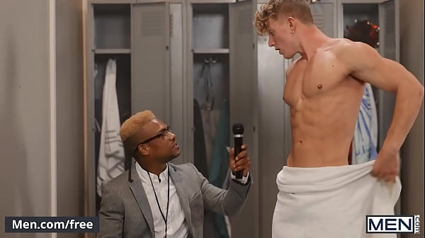 (Adrian Hart) Gets Distracted During The Interview When (Felix Fox) Strips Down To Nothing But A Towel - Men - Follow and watch Felix at www.men.com/felix