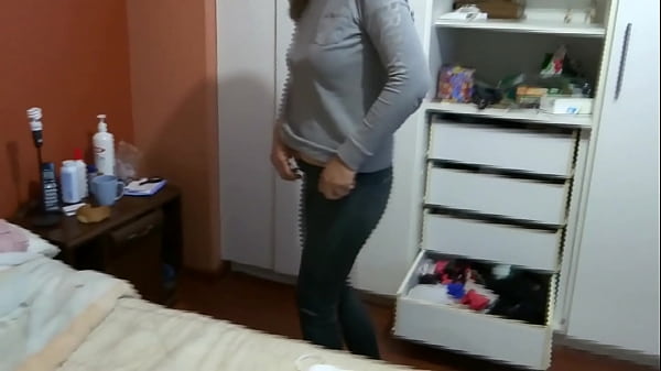 I love showing off in lingerie while my stepson'_s friends record me, jerk off and cum in front of me