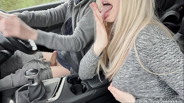 Amazing handjob while driving!! Huge load. Cum eating. Cum play.